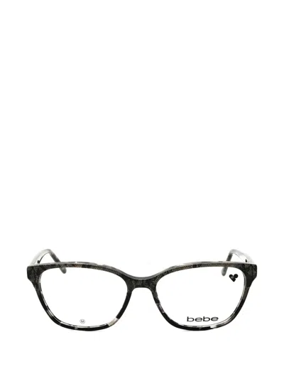 Bebe Lace-print Rectangle-frame Glasses In Gray