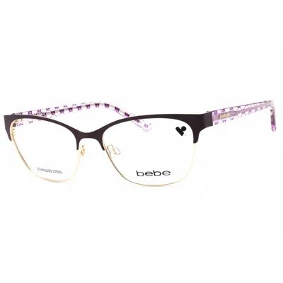Bebe Ladies Black Rectangular Eyeglass Frames Bb5196