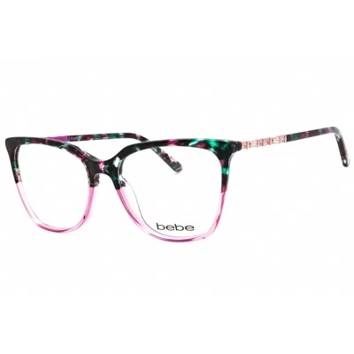 Bebe Ladies Pink Rectangular Eyeglass Frames Bb5191