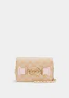 Bebe Leilani Monogram Crossbody In Almond,powder Pink