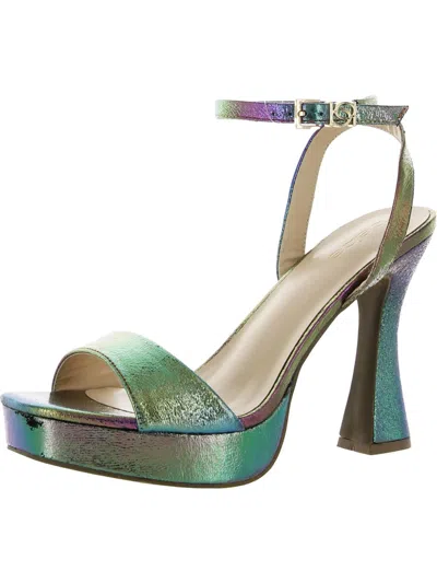 Bebe Lera Womens Ankle Strap Heeled Heels In Blue
