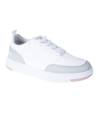 Bebe Kids' Little And Big Girls Court Low Top Sneaker In White,grey