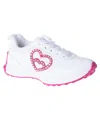 Bebe Little And Big Girls Embellished Heart Patch Jogger Sneaker In White