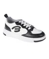 Bebe Little And Big Girls Low Top Court "b" Applique Sneaker In White,black