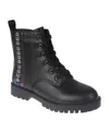 Bebe Little And Big Girls Rhinestone Lace Up Boot In Black