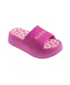 Bebe Little And Big Girls Trendy And Comfortable Summer Platform Slides In Fuchsia