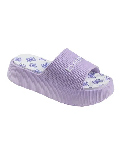 Bebe Kids' Little And Big Girls Trendy And Comfortable Summer Platform Slides In Lilac