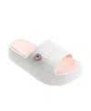 Bebe Little And Big Girls Trendy And Comfortable Summer Platform Slides In White