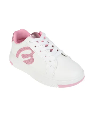 Bebe Kids' Little Girl's Court Sneaker With Glitter Applique And Counter Polyurethane Sneakers In White
