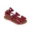 Bebe Little Girls Comfortable And Stylish Flat With Oversized Bows Sandals In Fuchsia