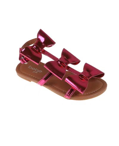 BEBE LITTLE GIRLS COMFORTABLE AND STYLISH FLAT WITH OVERSIZED BOWS SANDALS