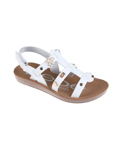 Bebe Kids' Little Girls Flat With Charm And Stylish Sandals In White