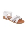 Bebe Little Girls Flat With Rhinestone And  Ornamentation Sandals In White