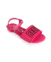 Bebe Little Girls Flat With Rhinestone Dangle Charm Sandals In Fuchsia