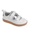 Bebe Little Girls Low Top With Multi Metallic Sneakers In White