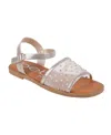 Bebe Little Girls Sparkly Fashion With Rhinestone Sandals In Nude