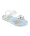 Bebe Little Girls Sparkly Summer With Rhinestone And Bow Sandals In Silver