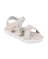 Bebe Little Girls Sporty With Flower Gem Accent Sandals In Tan