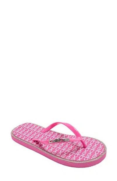 Bebe Logo Print Flip Flop In Pink