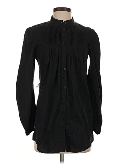 Pre-owned Bebe Long Sleeve Blouse In Black