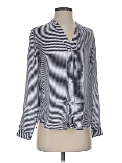 Pre-owned Bebe Long Sleeve Blouse In Blue