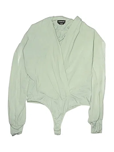 Pre-owned Bebe Long Sleeve Blouse In Green