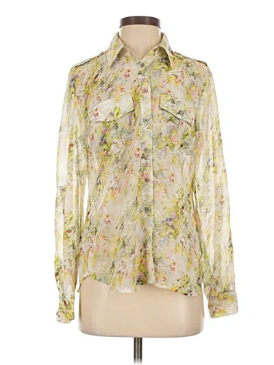 Pre-owned Bebe Long Sleeve Blouse In Ivory