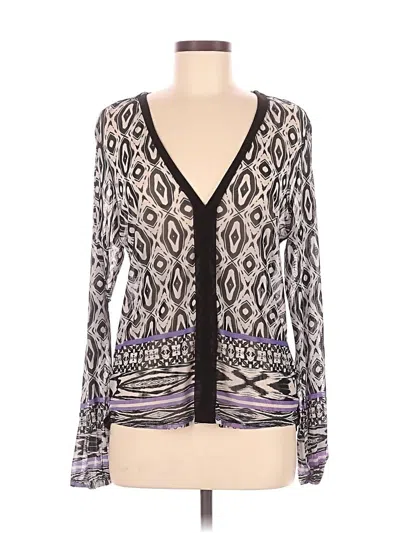 Pre-owned Bebe Long Sleeve Blouse In Purple