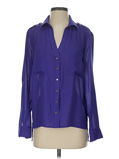 Pre-owned Bebe Long Sleeve Blouse In Purple