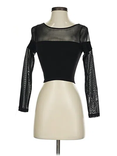 Pre-owned Bebe Long Sleeve Top Black Boatneck Tops