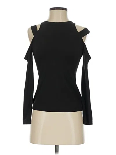 Pre-owned Bebe Long Sleeve Top Black Cold Shoulder Neckline Tops