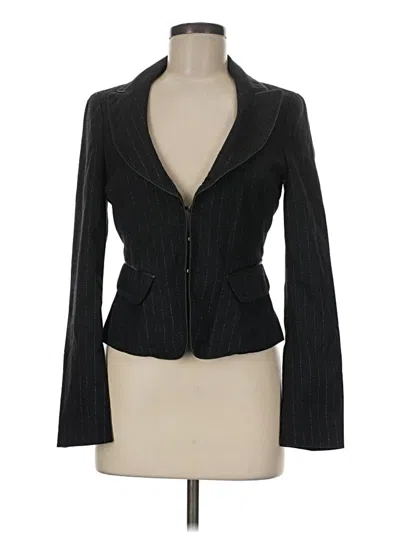 Pre-owned Bebe Long Sleeve Top Black Plunge Neckline Tops