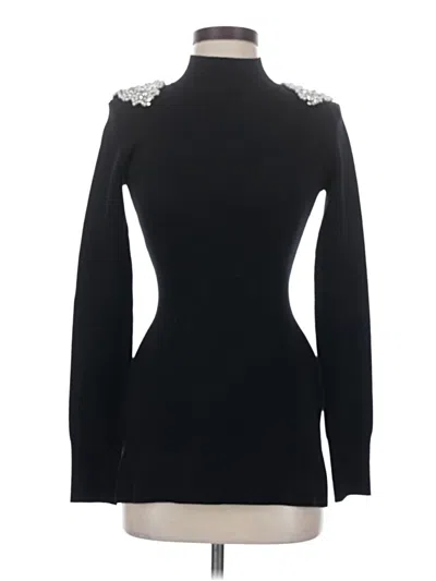 Bebe Long Sleeve Top Black Turtleneck Tops