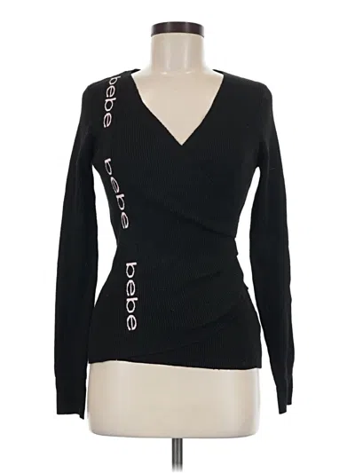 Pre-owned Bebe Long Sleeve Top Black V-neck Tops