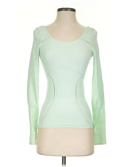 Pre-owned Bebe Long Sleeve Top Green Sweetheart Neckline Tops