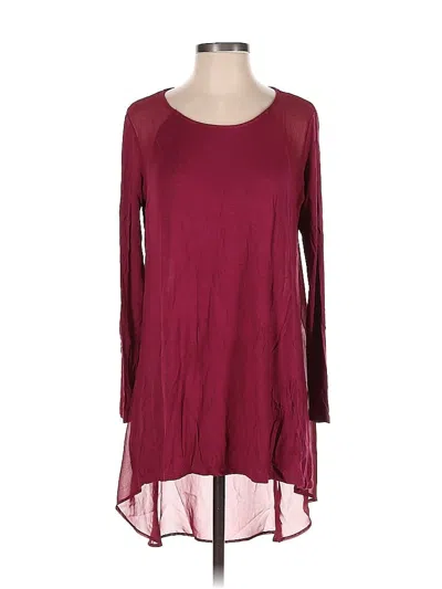 Pre-owned Bebe Long Sleeve Top Red Crew Neck Tops