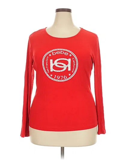 Pre-owned Bebe Long Sleeve T-shirt In Red