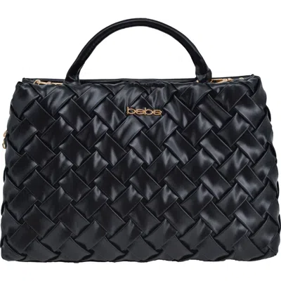 Bebe Luca Medium Woven Satchel In Black