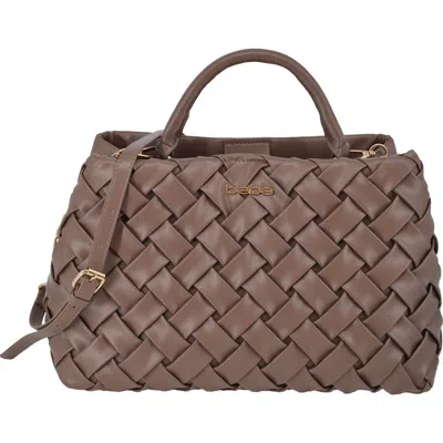 Bebe Luca Medium Woven Satchel In Brown