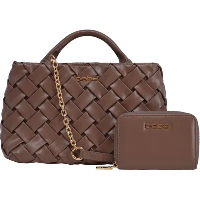 Bebe Luca Satchel With Matching Wallet In Brown