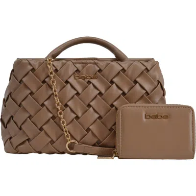 Bebe Luca Satchel With Matching Wallet In Sand