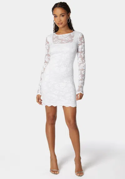 Bebe Marseille Lace Long Sleeve Dress In White