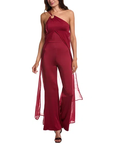 Bebe Maxi Jumpsuit In Burgundy