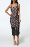 Bebe Lace Tube Midi Dress In Black