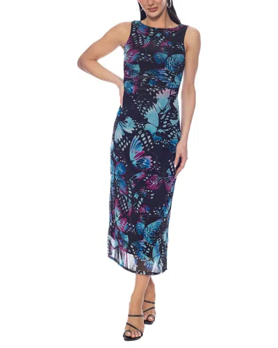 Bebe Mesh Midi Dress In Multi