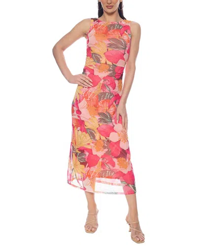 Bebe Mesh Midi Dress In Pink