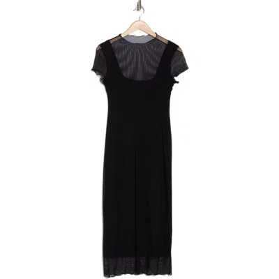 BEBE BEBE MESH T-SHIRT MAXI DRESS