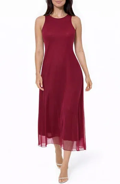 Bebe Mesh Tank Midi Dress In Red