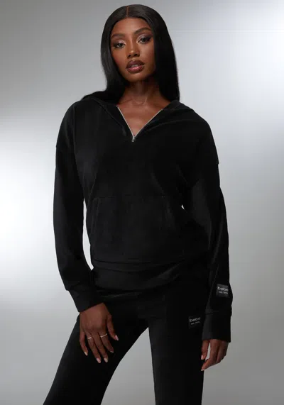 Bebe Micro Cord 1/4 Zip In Black