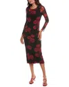 Bebe Powermesh Maxi Dress In Red